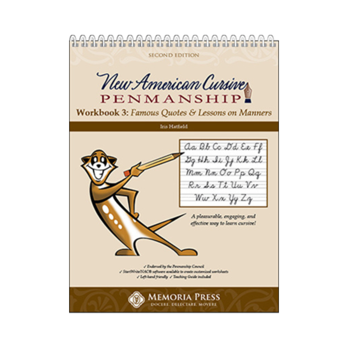 New American Cursive 3: Famous Quotes & Lessons on Manners (Second Edition)