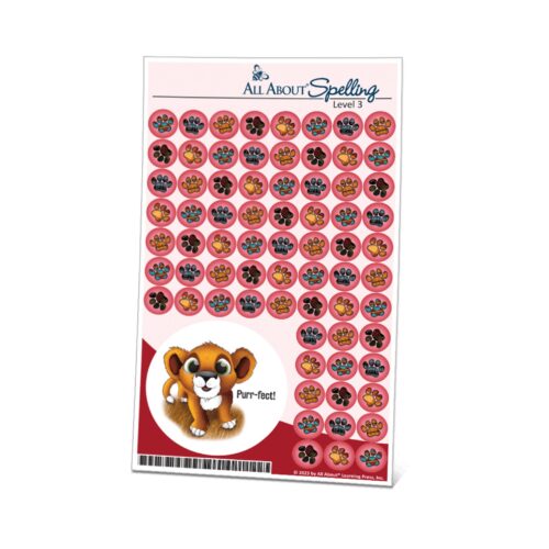 All About Spelling Level 3 - Purr-fect Paw Print Stickers