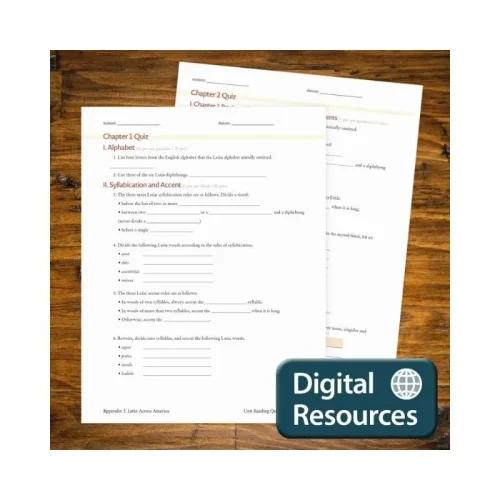 Latin Alive: Book 1 – Quiz Packet (Revised Edition)